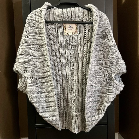 Anthropologie Sweaters - Anthropologie Between Me & You Cardigan Shrug Sweater Size S Gray Wool Blend